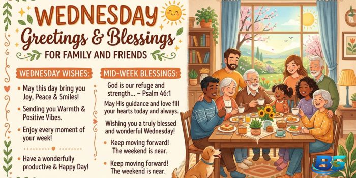 Wednesday Greetings and Blessings for Family and Friends